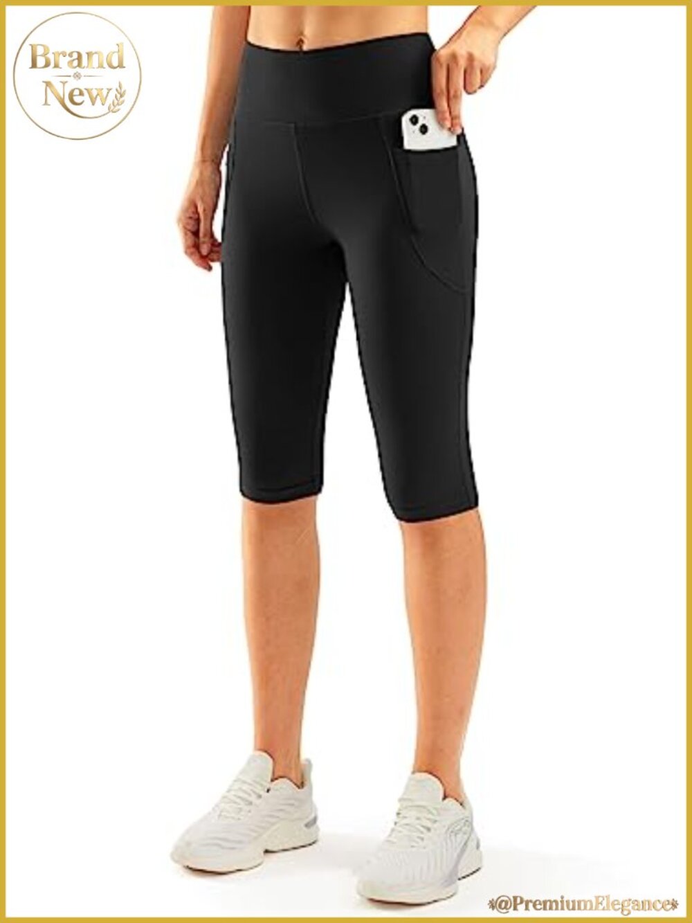 Women's Capri Leggings with Pockets High Waisted Yoga Pants